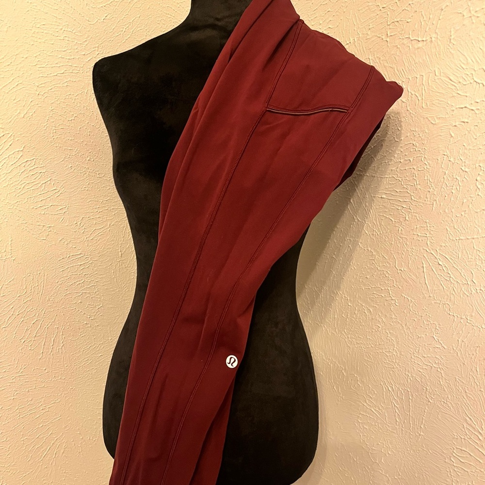 Lululemon Burgundy Leggings with Logo